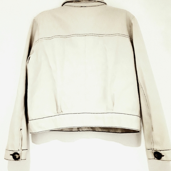 Free People Women's Eisenhower Ivory Denim Jacket - Picture 4 of 7